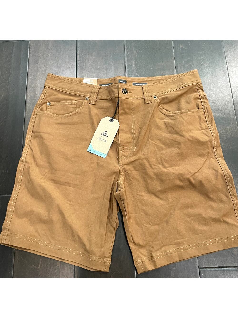 NEW prAna Men's Ulterior Short Embark Brown 9" inseam Men's Size 36